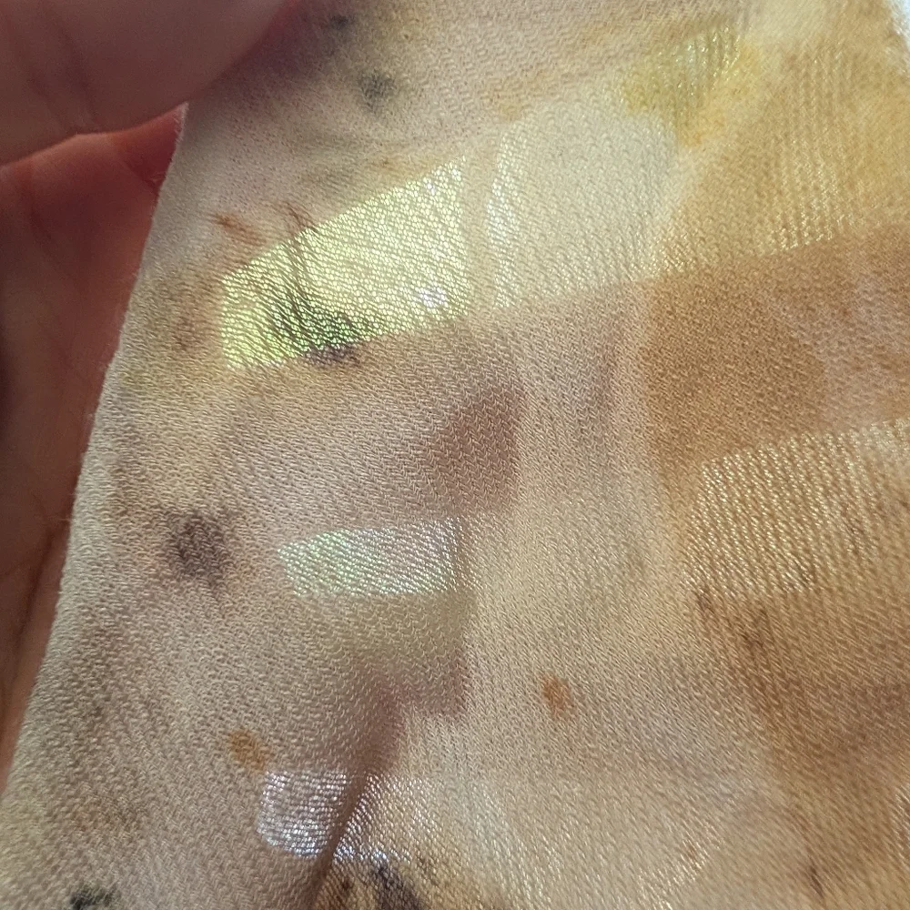 Elegant Eco-Printed Hand Dyed Natural Multicolor Scarf
